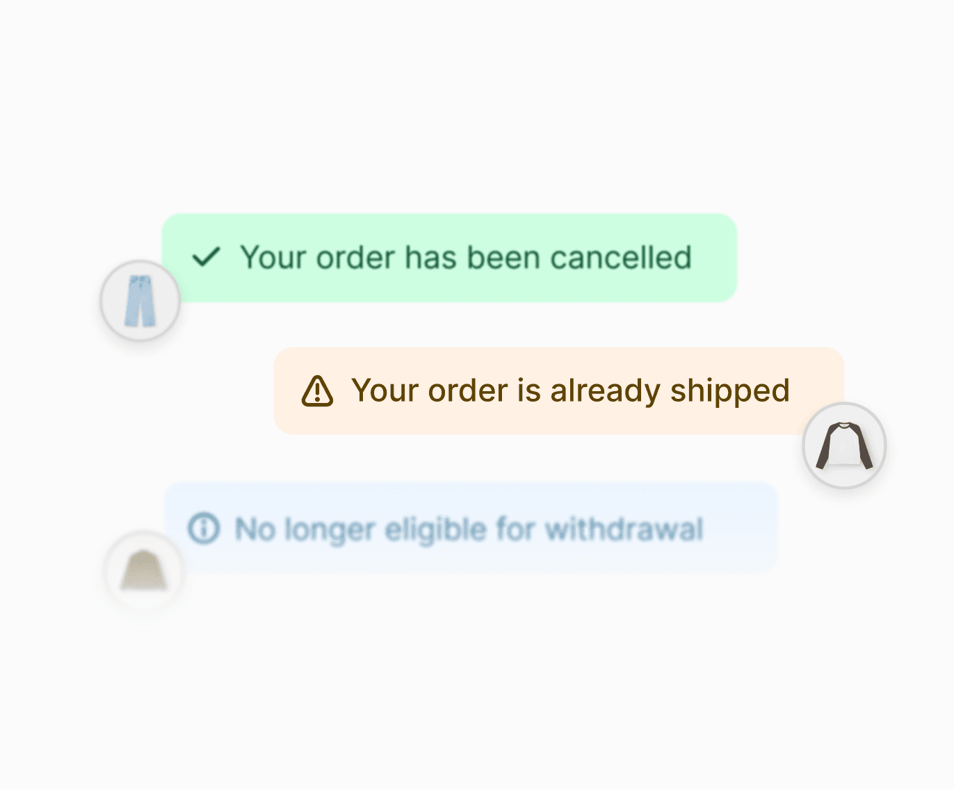 Automated withdrawal request status notifications
